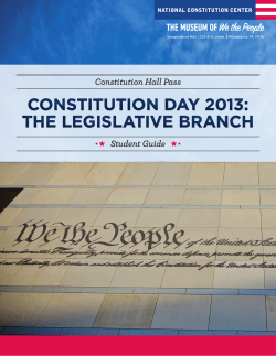 CONSTITUTION dAy 2013: THE LEGISLATIVE BRANCH
