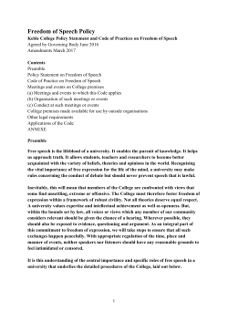 Freedom of Speech Policy - Keble College