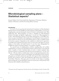 Microbiological sampling plans &ndash; Statistical aspects