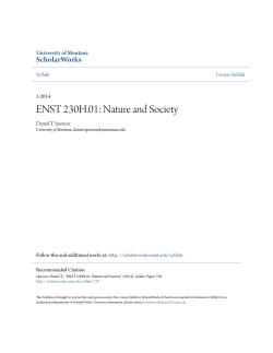ENST 230H.01: Nature and Society
