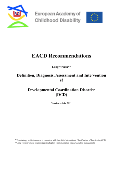 - European Academy of Childhood Disability