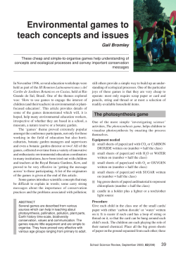 Environmental games to teach concepts and issues