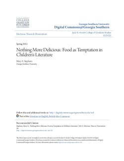 Food as Temptation in Children`s Literature