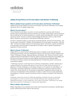 adidas Group Policy on Forced Labour and Human Trafficking