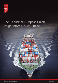 The UK and the European Union Insights from ICAEW &ndash; Trade