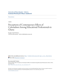Perceptions of Contemporary Effects of Colonialism Among