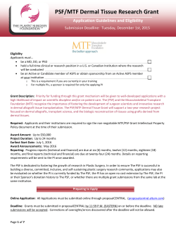 Na PSF/MTF Dermal Tissue Research Grant