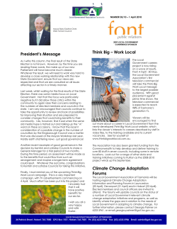 President`s Message Think Big &ndash; Work Local Climate Change