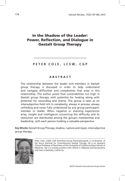In the Shadow of the Leader - Gestalt International Study Center