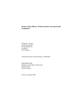 Review of the efficacy of baits used for ant control and eradication