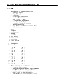 CHAPTER 2 Beginnings of English America,1607&ndash;1660