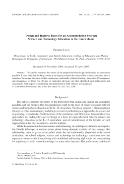 Design and inquiry: Bases for an accommodation between science