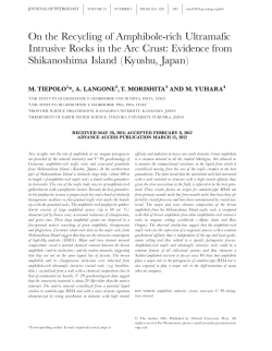 On the Recycling of Amphibole-rich Ultramafic Intrusive Rocks in the