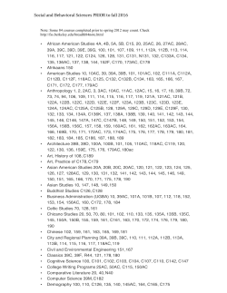 Social and Behavioral Sciences PRIOR to fall 2016