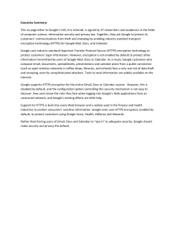 Executive Summary: This six page letter to Google`s CEO, Eric