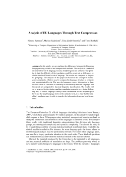 Analysis of EU Languages Through Text Compression