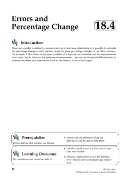 Errors and Percentage Change
