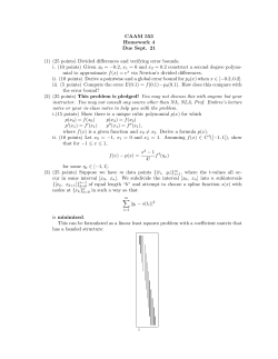 (1) (25 points) Divided differences and verifying error bounds. i.