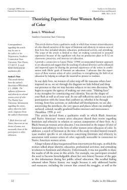 Theorizing Experience: Four Women artists of Color