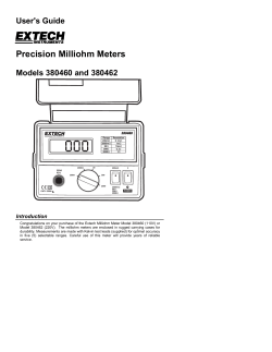 Extech 380460 Precision Milliohm Meter Manual PDF