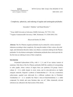 Complexity, sphericity, and ordering of regular and semiregular