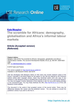 The scramble for Africans: demography, globalisation and Africa`s