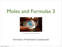 Formulas of Hydrated Compounds
