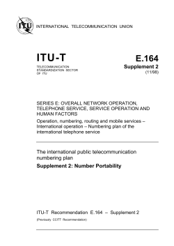 ITU-T Rec. E.164 Supp.2 (11/98) Number Portability