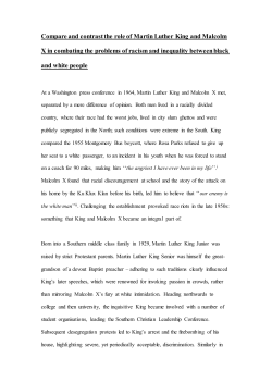 Compare and contrast the role of Martin Luther King and Malcolm X