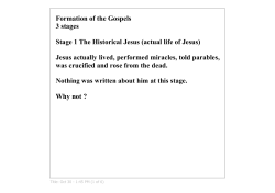 3 stage Gospel formation