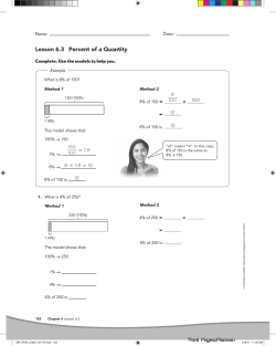 Lesson 6.3 Percent of a Quantity