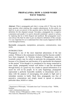 propaganda - Agathos: An International Review of The Humanities