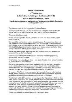 John P. Mackintosh Memorial Lecture