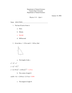 Department of Natural Sciences