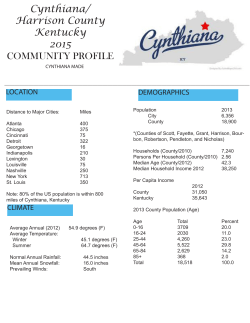 Cynthiana/ Harrison County Kentucky 2015 COMMUNITY PROFILE
