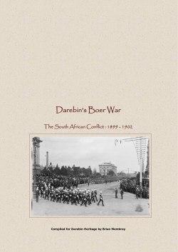 1899 - 1902 : darebin`s boer war