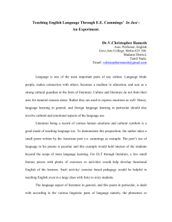 Teaching Language through Literature: `In Just` a Poem by e