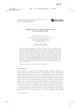 Hypercomplex cross-correlation of DNA sequences