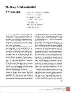 The Black Artist in America: A Symposium
