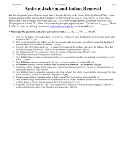 Andrew Jackson and Indian Removal