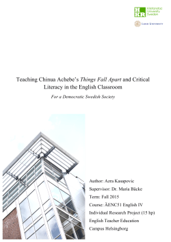 Teaching Chinua Achebe`s Things Fall Apart and Critical Literacy in