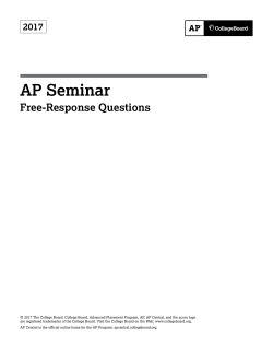 AP Seminar 2017 Free-Response Questions