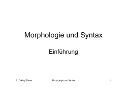 Morphologie und Syntax