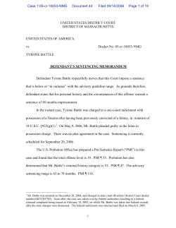 Battle federal sentencing memorandum