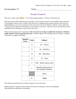 Practice Exam #3 - El Camino College