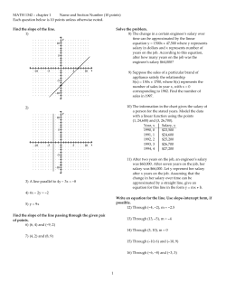 MATH 1342 - chapter 1 Name and Section Number (10 points) Each