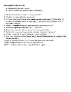 Forensic Soil Reading Analysis: &bull; Read pages 469