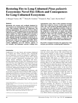 Effects of Fire Restoration to Fire Supressed LLP (UF)