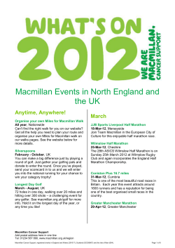 Events in North UK - Macmillan Cancer Support