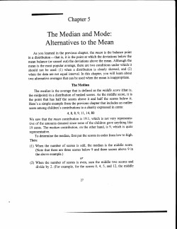 The Median and Mode: Alternatives to the Mean